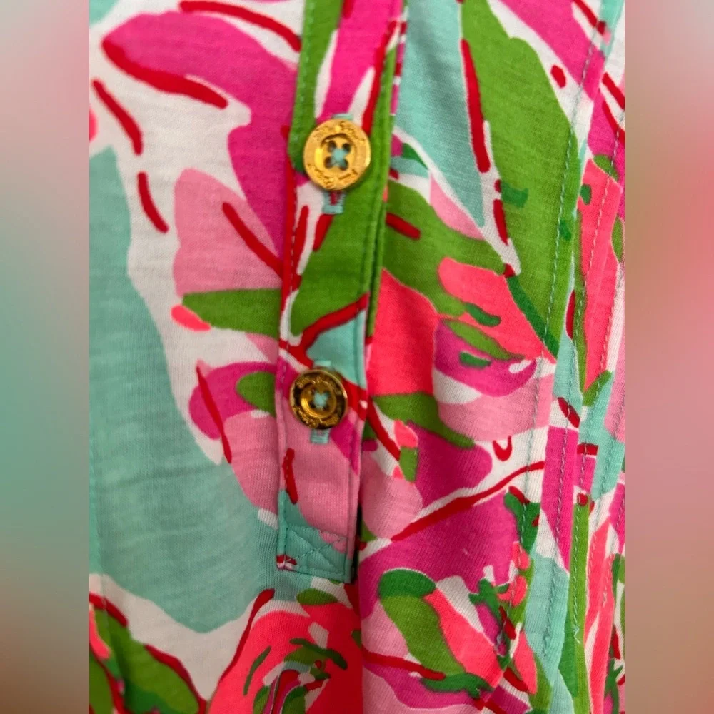 Lily Pulitzer Sarasota Floral Pintuck Tunic Size Medium - Picture 6 of 10